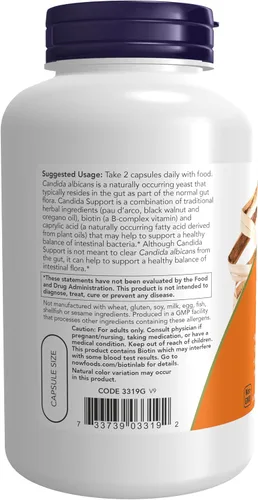 Miniatura 3 de NOW Foods - Candida Support - 180 cápsulas vegetarianas (paquete de 1)