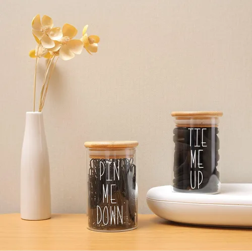 Miniatura 4 de MOMEEMO Los frascos de boticario con tapas para organizador de almacenamiento de baño, organizador de lazos para el cabello y soporte para pasadores