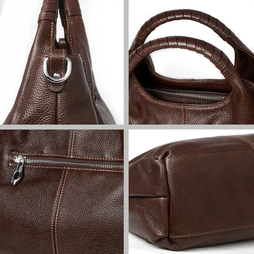 Miniatura 6 de Iswee Bolso bandolera de cuero genuino con asa superior para mujer