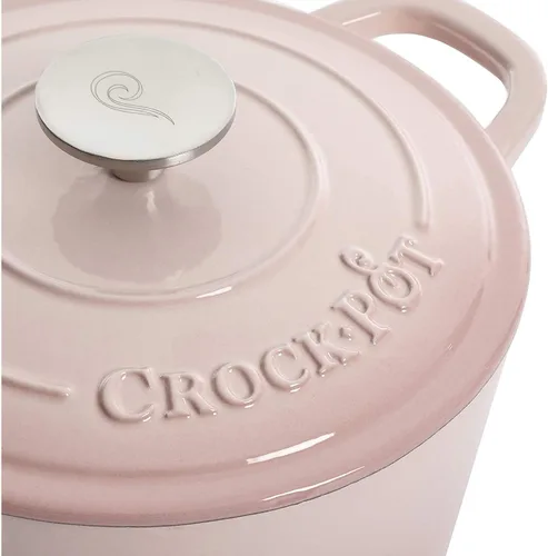 Miniatura 4 de Crock Pot Artisan - Horno holandés redondo de hierro fundido esmaltado de 5 cuartos de galón, color rosa rubor