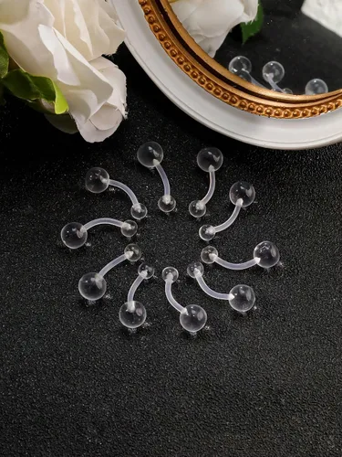 Miniatura 3 de Joyería de Piercing Transparente Retenedores de Piercing Transparentes Anillos de Nariz Anillo de Ombligo Anillo de Tabique Ceja Labio Cartílago