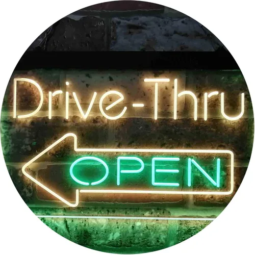 Miniatura 11 de ADVPRO Drive Thru Open Flecha Izquierda Señal de neón LED de doble color, azul y rojo, 24 x 16 pulgadas st6s64-i3827-br