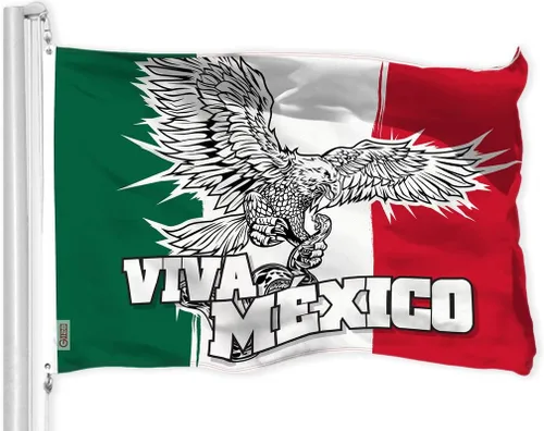 Miniatura 7 de G128 Bandera de México, 3 x 5 pies, serie LiteWeave Pro, impresa en poliéster 150D, ojales de latón, bandera de mexico