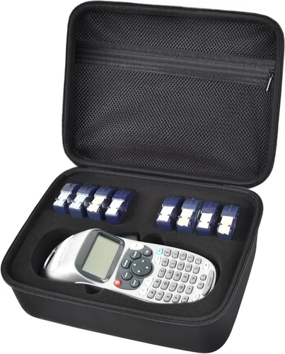 Estuche compatible con la máquina de etiquetas portátil DYMO LetraTag LT-100H, soporte para impresoras de etiquetas y recambios de cintas adhesivas,
