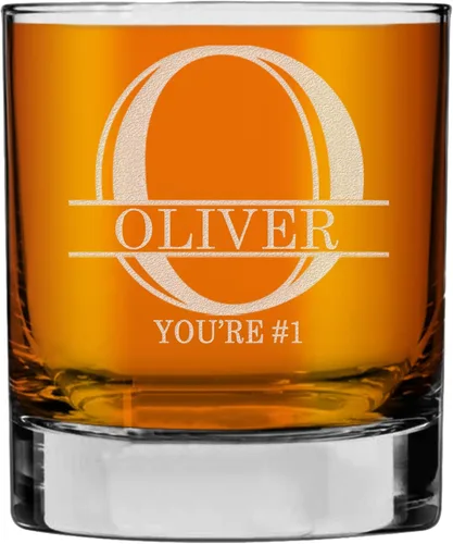 Miniatura 26 de Monograma grabado de cristal de whisky Rocks de 11 onzas (letra S), regalos de bourbon personalizados de la A-Z para hombres, día del padre, vidrio