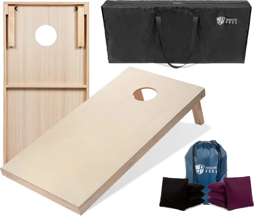 Miniatura 48 de Tailgating Pros Tablas para juego de cornhole - 4 x 2 pies y 3 x 2 pies. Juego de cornhole con estuche de transporte y juego de 8 bolsas de maíz