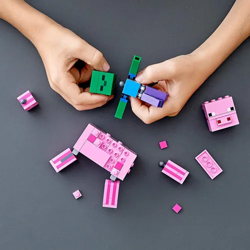 Miniatura 6 de LEGO Minecraft Pig BigFig and Baby Zombie Character 21157 - Figura de animal de juguete para niños para niños (159 piezas)