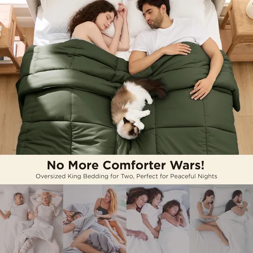 Miniatura 180 de Bedsure Relleno de edredón – Edredones acolchados tamaño King, edredón para todas las estaciones, ropa de cama alternativa de plumón suave, con 8