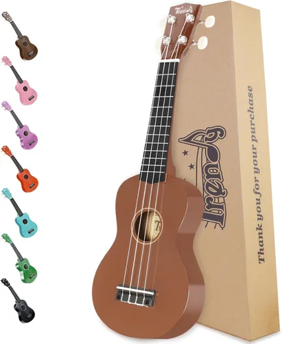 Miniatura 12 de Ukelele soprano de moda para principiantes de 21 pulgadas. Ukelele hawaiano para niños, adultos y estudiantes con bolsa de concierto (negro)