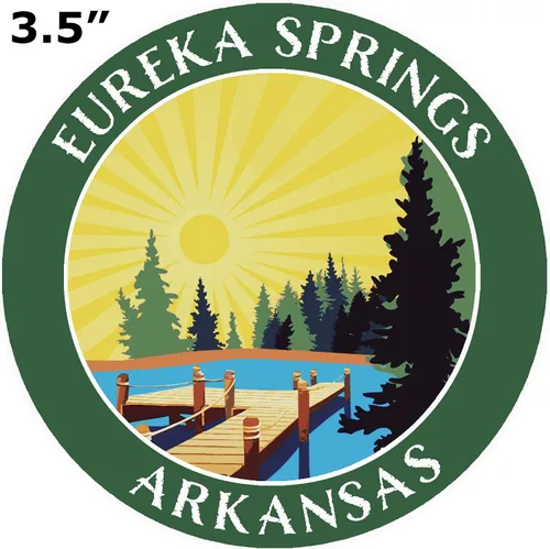 Miniatura 2 de Lake Dock - Eureka Springs - Arkansas 3.5 pulgadas ventana coche camión calcomanía vacaciones aventura tema novedad apliques Verde Oscuro