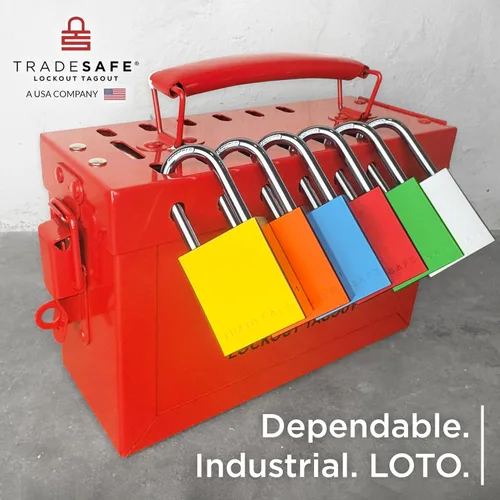 Miniatura 6 de TRADESAFE Juego de cerraduras de bloqueo y etiquetado – 10 cerraduras de aluminio azul, candados de bloqueo con llave igual, 2 llaves por candado