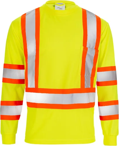 Miniatura 3 de JORESTECH Camisa de trabajo de seguridad negra de manga larga - Alta visibilidad dos tonos amarillo/lime - ANSI/ISEA