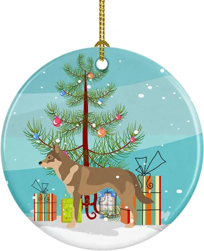 Miniatura 54 de Caroline's Treasures American Toy Fox Terrier - Adorno de cerámica de Navidad para colgar en el árbol de Navidad, decoración para el hogar, Navidad