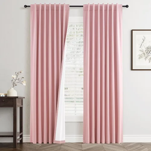 Miniatura 36 de Cortinas Opacas de Lino Beige Blanco de 84 Pulgadas de Largo, Juego de 2 Paneles para Sala de Estar y Dormitorio, Térmicas con Reducción de Ruido
