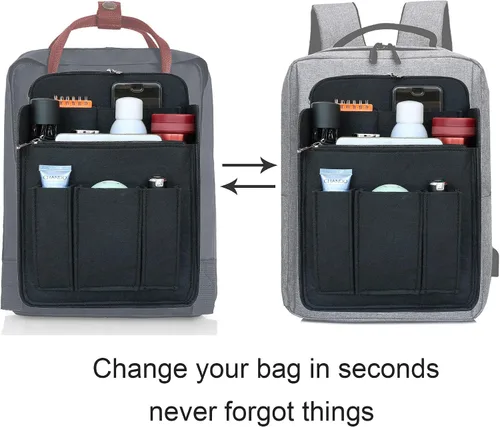 Miniatura 7 de Yoillione Organizador de mochila de fieltro para mujeres y hombres, mochila de viaje grande