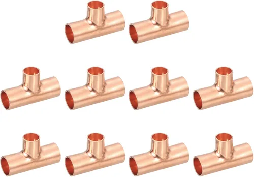 Miniatura 4 de uxcell Conector de montaje de tubería de presión de cobre de 5/8 pulgadas x 1/4 pulgadas X 5/8 pulgadas x 5/8 pulgadas para suministro de plomería
