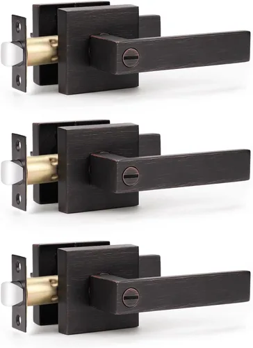Miniatura 77 de KNOBWELL - Juego de cerradura con 1 picaporte resistente para puertas de una cara, ideal para puertas interiores reversibles, 0.93 libras