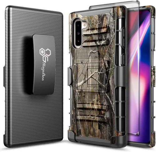 Miniatura 6 de NZND Funda para Galaxy Note 10 con clip para cinturón con protector de pantalla (película de TPU flexible), resistente a prueba de golpes Armor