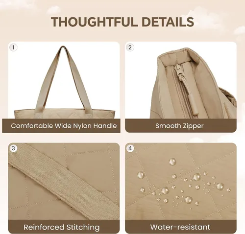 Miniatura 7 de befen Bolsa de mano para computadora portátil para mujer, bolsa de viaje para enfermera, bolsas acolchadas acolchadas, bolsa de playa ligera e