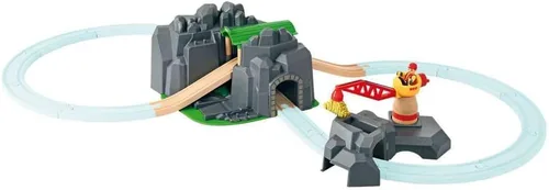 Miniatura 9 de BRIO World - 33889 Crane & Mountain Tunnel Accesorio de tren de juguete de 7 piezas para niños Juego interactivo Madera certificada FSC