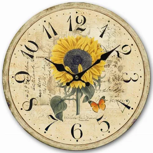 Miniatura 10 de Reloj de pared grande silencioso de 24 pulgadas, funciona con pilas, para cocina de granja, reloj de pared retro sin tictac con números grandes