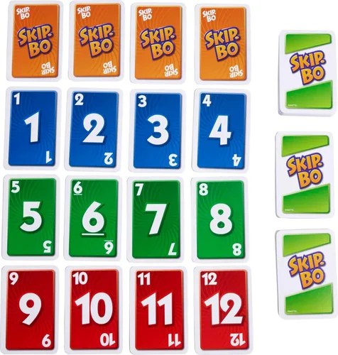 Miniatura 5 de Mattel Games Skip-Bo - Juego de cartas en lata de almacenamiento y viaje para niños, adultos y familias, baraja accesible para daltónicos para 2 a 6