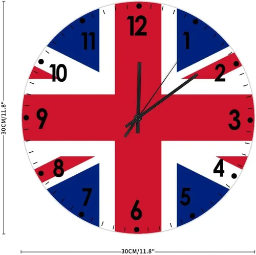 Miniatura 844 de Cheyan Reloj de pared con bandera de Canadá de 12 pulgadas, silencioso, sin tictac, de PVC, funciona con pilas, reloj redondo decorativo, regalo