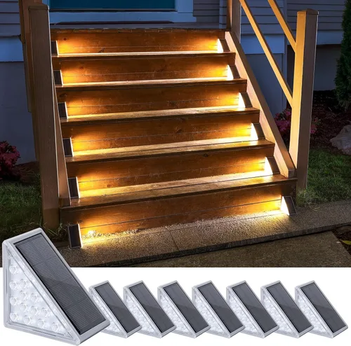 Miniatura 28 de NIORSUN Luces solares, impermeabilidad IP67, encendido/apagado automáticos, para escalones exterior, escalera, patio, porche, puerta delante, acera