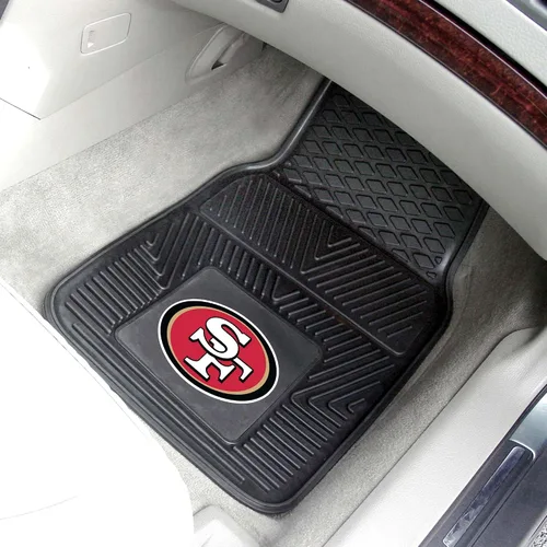 Miniatura 2 de FANMATS 8902 San Francisco 49ers - Juego de 2 alfombrillas de vinilo resistentes para automóvil, alfombrillas de fila delantera, protección