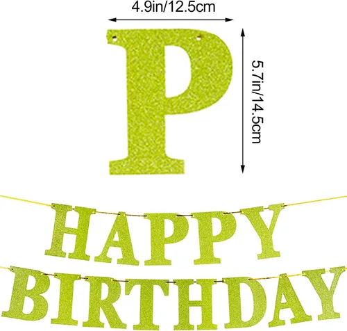 Miniatura 2 de Cartel de feliz cumpleaños para decoraciones de fiesta de cumpleaños (aguamarina)