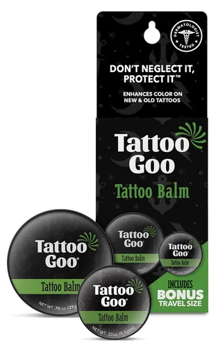 Miniatura 6 de Tattoo Goo Original Tamaño de Viaje para Cuidado de Tatuajes, Bálsamo Natural para Tatuajes con Cera de Abejas y Manteca de Cacao, Ungüento Calmante
