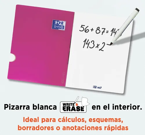 Miniatura 7 de Oxford PAQ/10 Libretas A5 48 3.17 oz Tubos Cuadrados 4 x 39.2 °F/M Tapa Plástico