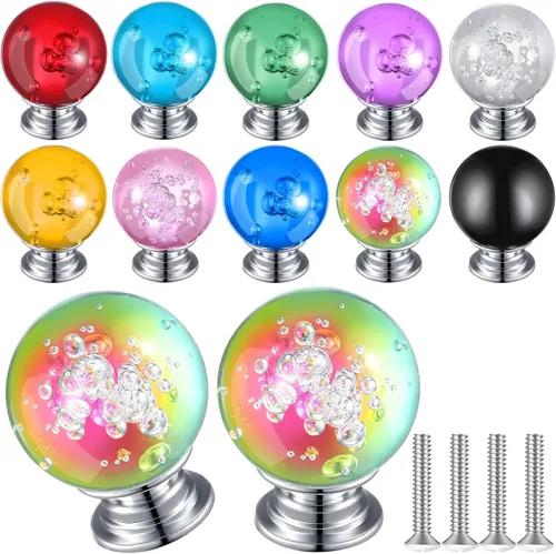 Miniatura 9 de Jetec 20 piezas tiradores de cristal para cajones pomos de gabinete 30mm pomos de diamante para aparador para cajones de aparador cocina estantería