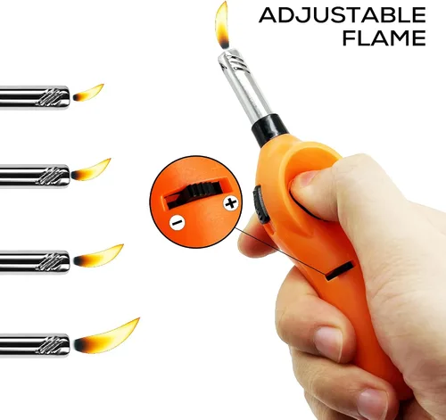Miniatura 4 de Mini práctico encendedor de velas con varita extendida, bloqueo de seguridad, recarga de gas butano, encendedores para velas, estufas de cocina