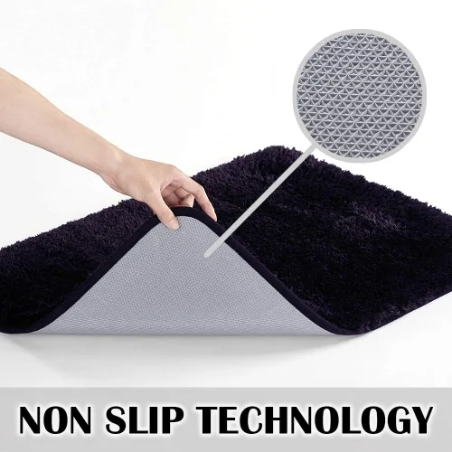 Miniatura 3 de Suchtale - Alfombra de baño antideslizante, tapete de baño de microfibra suave, absorbente de agua, peluda, lavable a máquina, para regadera, 16 x