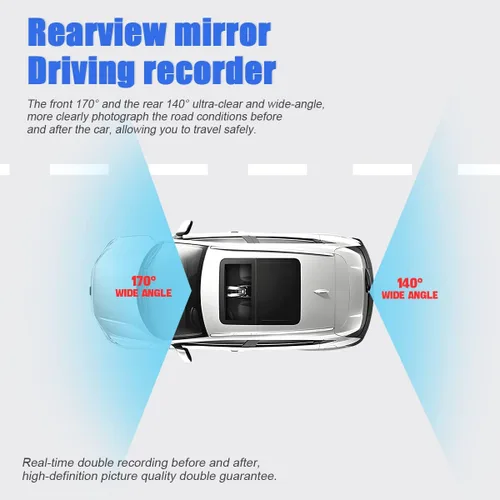 Miniatura 7 de Cámara de salpicadero para autos, espejo retrovisor de seguridad, cámara de 4,3 pulgadas Full HD 1080P, espejo retrovisor inteligente para autos