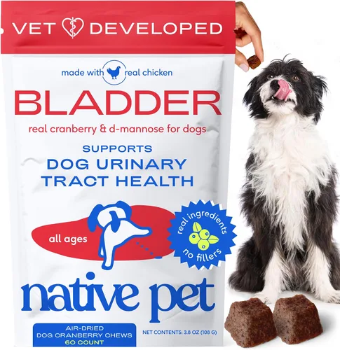 Miniatura 10 de Native Pet Tratamiento de infecciones urinarias para perros, suplemento de arándano para control de la vejiga y apoyo renal, previene la infección
