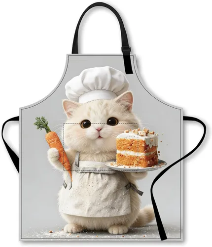 Miniatura 14 de Nuxovilar Bonito delantal de cocina, 26.77 x 30.7 pulgadas, esencial para cocina, hornear, reuniones festivas