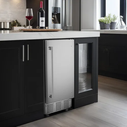 Miniatura 8 de Máquina de hielo comercial bajo mostrador de 15" de ancho, 85 libras/día con contenedor de almacenamiento de 30 libras, máquina de hielo empotrable