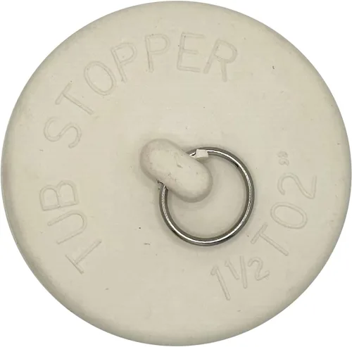 Miniatura 2 de Rocky Mountain Goods Tapón de goma para tina o fregadero para drenajes de 1 1/2 a 2 pulgadas, anillo dividido para una fácil extracción, goma blanca