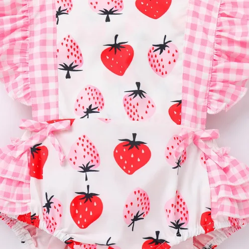 Miniatura 4 de IMEKIS Conjunto de ropa para bebé niña de primer cumpleaños con diadema de verano para sesión de fotos