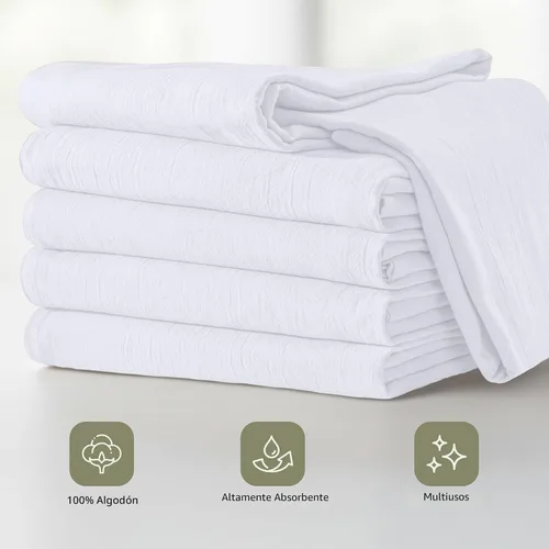 Miniatura 4 de Utopia Kitchen Toallas de saco de harina blanca [paquete de 24 - 28 x 28 pulgadas] 100% toallas de té de algodón para limpieza y secado - Paño