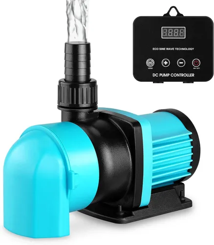 Bomba de retorno para acuario de 1850GPH con controlador de pantalla LCD, bomba de acuario DC 55W 24V para acuario de agua salada y agua dulce,