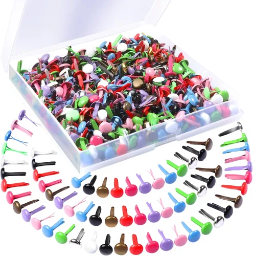 Miniatura 9 de HNYYZL 500 pinzas para manualidades de papel, mini sujetadores de papel dorados, mini sujetadores de latón, sujetadores de papel de brads, mini