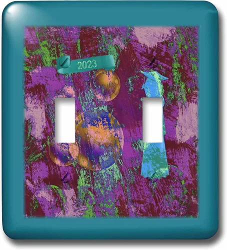 Miniatura 3 de 3dRose Image of Girl Graduate, Abstract Sphere, Maroon, Green, Coral, 2023 single toggle switch