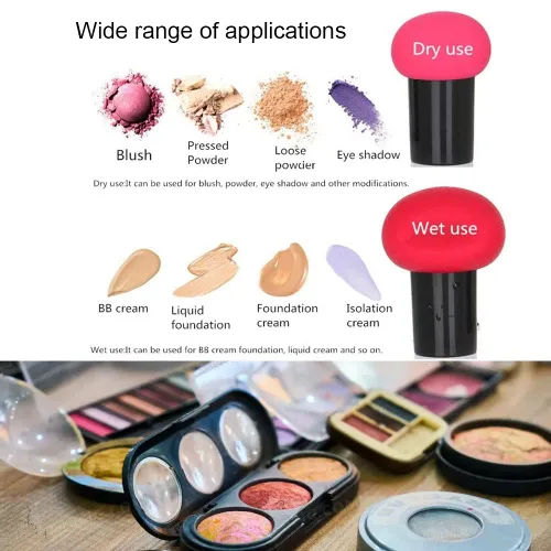 Miniatura 4 de 2 esponjas de maquillaje, esponjas de maquillaje con asas, estuches de maquillaje para cremas y polvos de base (hongo A)
