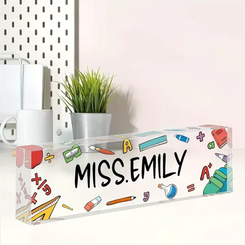 Miniatura 8 de Placa de nombre personalizada, placa de nombre personalizada para oficina, accesorio de escritorio de acrílico, regalos para compañeros de trabajo