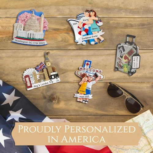 Miniatura 6 de Adorno personalizado para silla de playa 2025 Personalización gratuita las 24 horas Adornos de Navidad de viaje grabados con láser para árbol