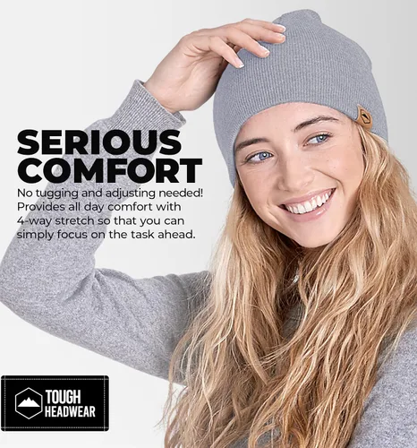 Miniatura 22 de Tough Headwear Daily Knit Beanie – Gorros para hombre – Sombreros de invierno para hombres y mujeres – Sombreros de punto cálidos para clima frío