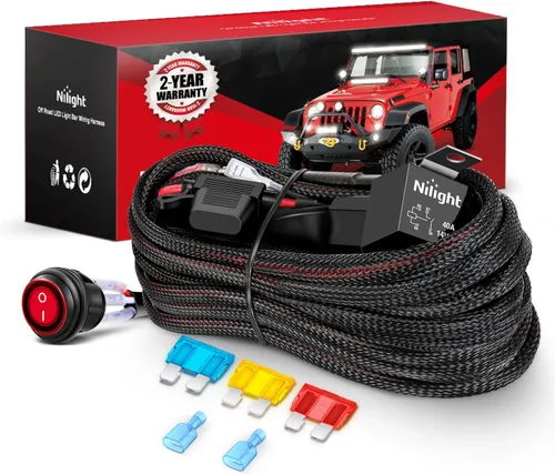 Miniatura 11 de Nilight Kit de arnés de cableado de barra de luz LED de cobre, 1 cable de 12 AWG resistente 12 V, interruptor de encendido y apagado, fusible